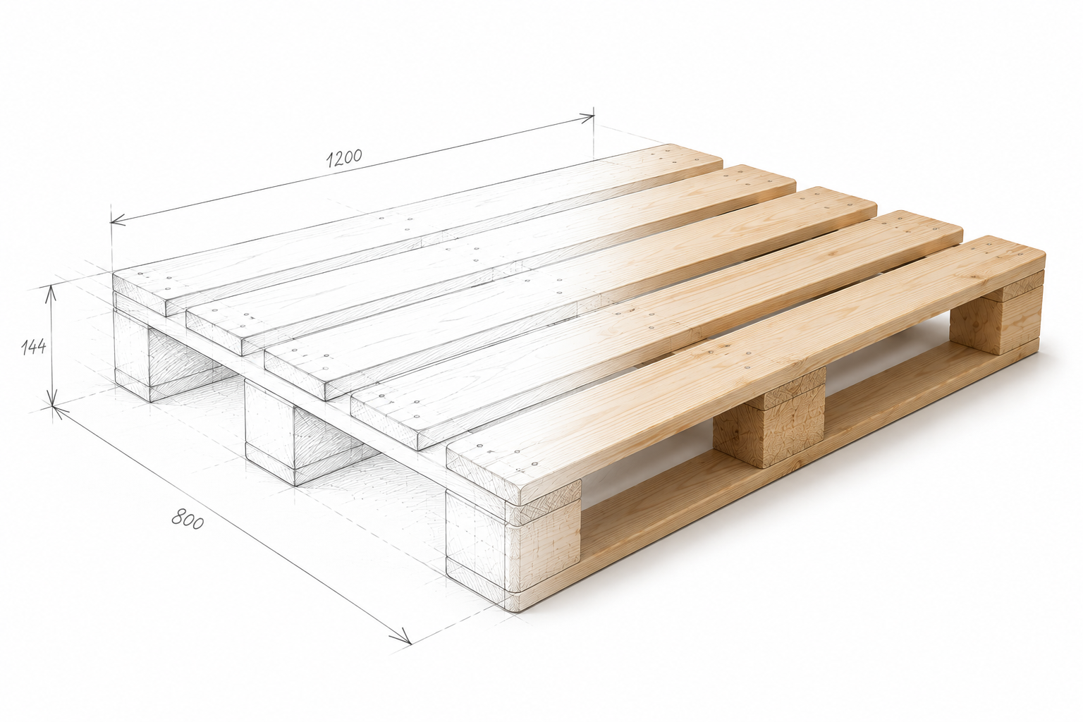 Schema tecnico pallet su misura
